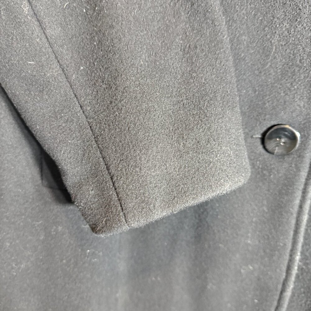 Vintage Charles Klein 100% Wool Long Overcoat Women's 12 Black Minimalist Retro - Picture 9 of 14